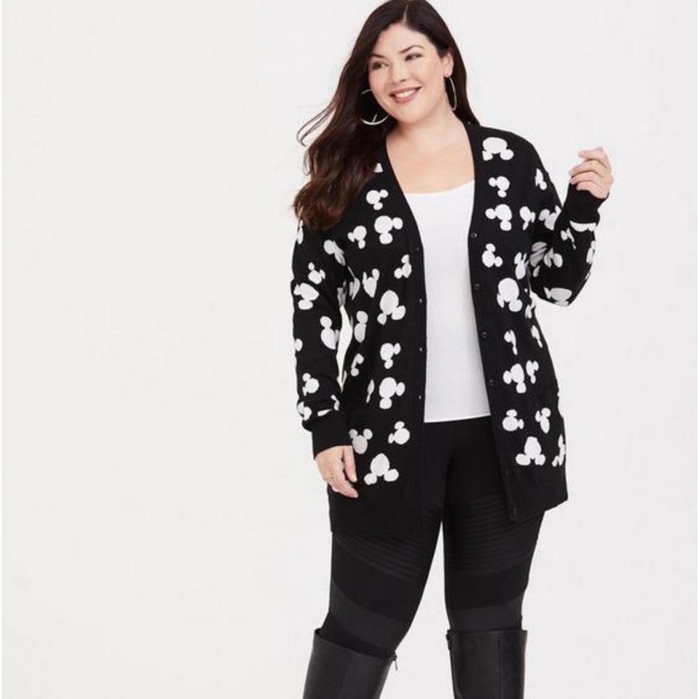 Disney Mickey's 90th Anniversary Black & White Knit Cardigan